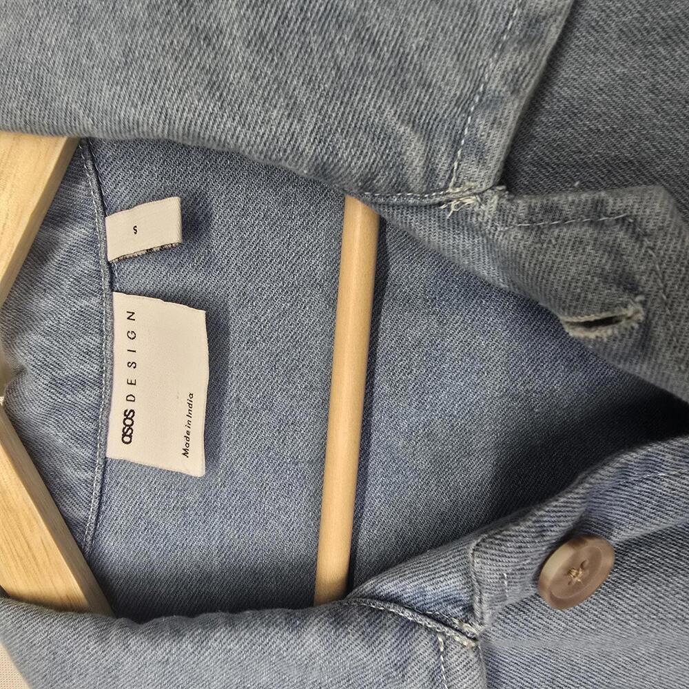 ASOS Design Light Blue Denim Shirt Jacket - Size S - Oversized - Picture 2 of 4